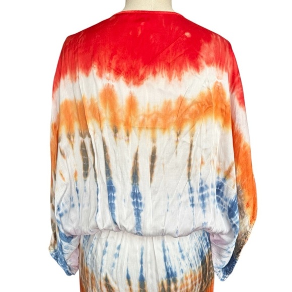 Young Fabulous & Broke The Siren Maxi Dress in Red Rainbow Wash Small - Picture 10 of 14